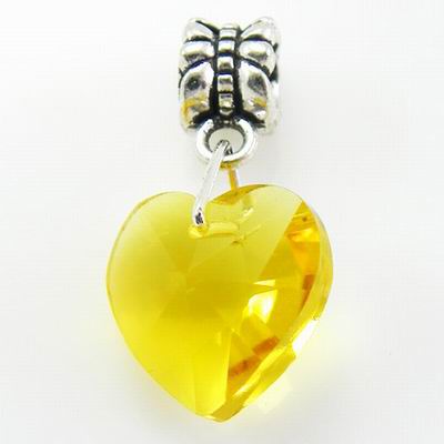 Pandora Crystal Heart Charms Yellow