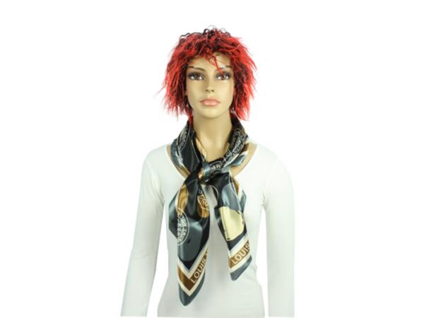 louis vuitton brown gray circle scarf
