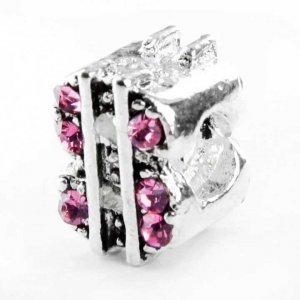 Pandora 6 Purple Mosaic Silver Charms